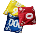 sacs lestés de différentes couleurs